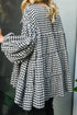 'Vaila' Oversize Long Sleeve Gingham Blouse - Celes Fashion